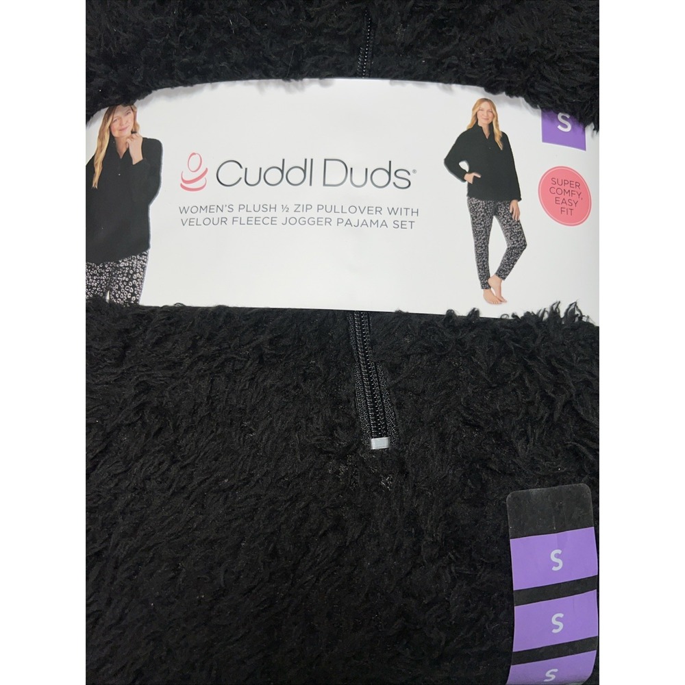 NWT Cuddl Duds Faux Fur Pajama Set Small Plush 1/2 Zip Pullover Fleece‎ Jogger